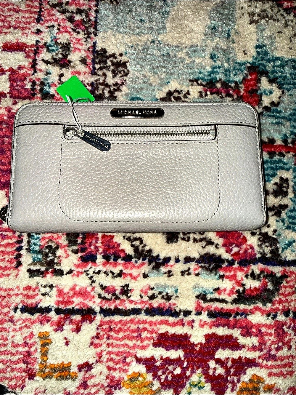 Michael Kors Jet Set Travel Large Leather Continental Wallet Gray